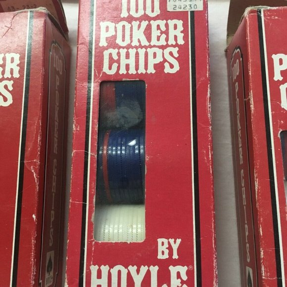 #ZX4 Lot of 3 boxes of Hoyle 100 Ct Poker Chips Set Red White Blue Poker Chips - Picture 3 of 6